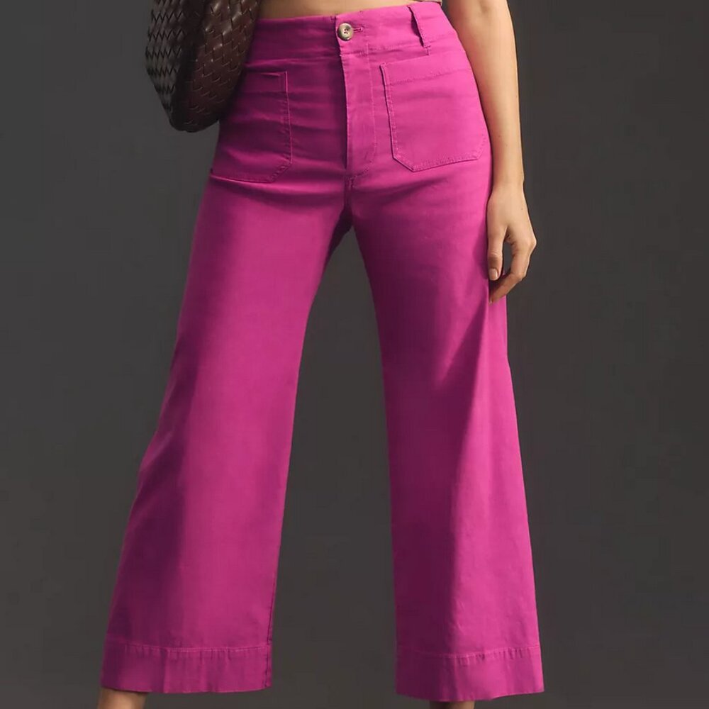 Anthropologie Maeve Colette Cropped Wide-Leg Pant